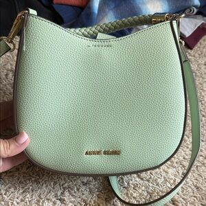 Anne Klein Green Crossbody Bag with Structured Elegance